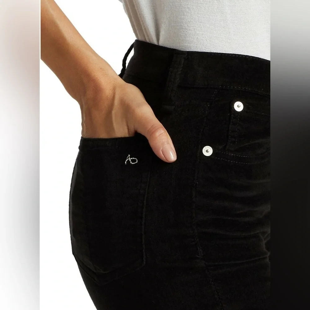 Rag & Bone Nina High Rise Ankle Skinny Black Velvet Pants Size 26